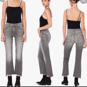 Mother Insider Crop Step Fray in Huntress Jeans
